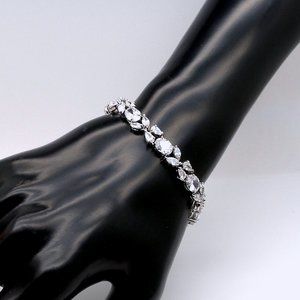 Oval, Pear and Marquise Cluster Bracelet from Design by Kara
